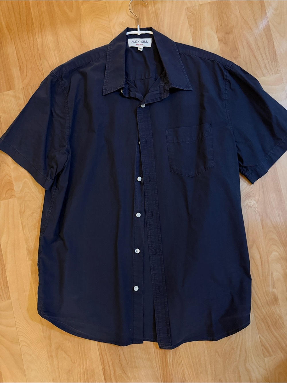 Alex Mill Navy Short-Sleeve Button-Down Shirt